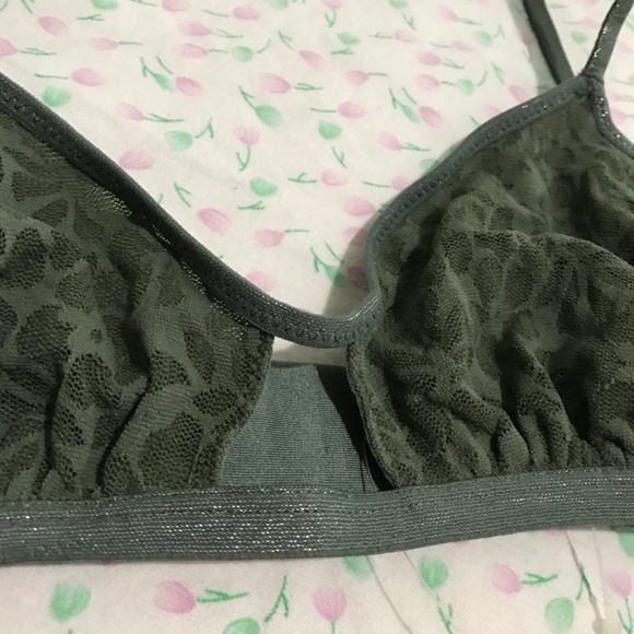 NWT Aerie Sparkly Bralette M Island Breeze Royal Palm Green - Picture 5 of 12